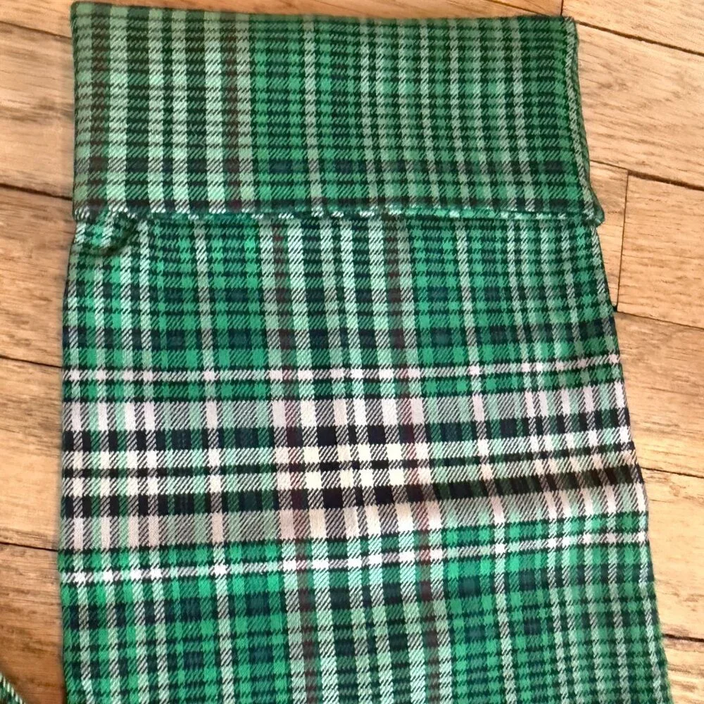 Free People All For Me Plaid Low Rise Green Cuffed Pants NWT Size 2